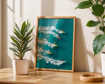 Vintage Surf Poster, Surf Wall Art, Coastal Decor, Digital Download