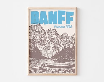 Banff National Park Poster — Vintage Canadian Rockies Travel Print