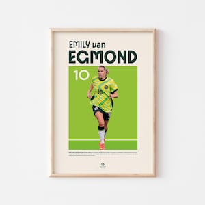 Emily van Egmond Poster Inspirational Matildas Print Girls Soccer Room Wall Art Female Midfielder Digital Download Australian Football Decor