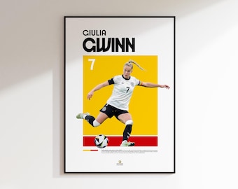 Giulia Gwinn Poster — Minimalist Germany Women's Soccer Wall Art