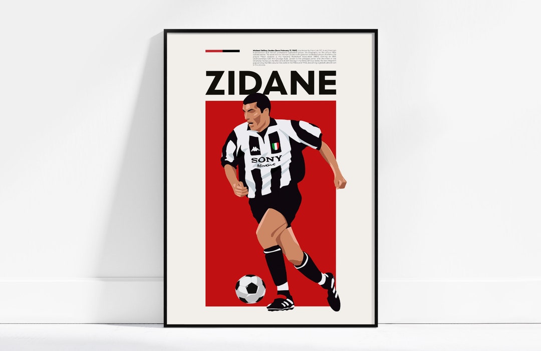 Poster Original Zinédine Zidane - Juventus - But Mythique - Années 90