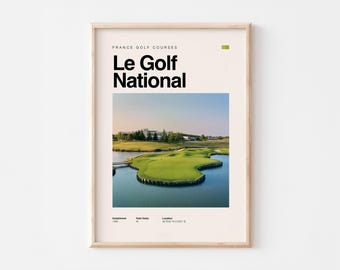 Le Golf National Course Poster – Printable Gift for Golf Lovers - Minimal Style - Digital Download