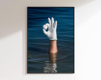 Golf Glove and Ball Vintage Golf Art Print  Retro Golfer Illustration Digital Download