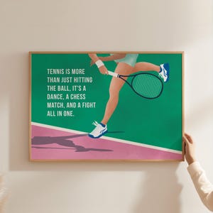 Tennis Quote Poster, Motivational Tennis Wall Art, Athlete Gift, Modern Sport Print, Digital Download