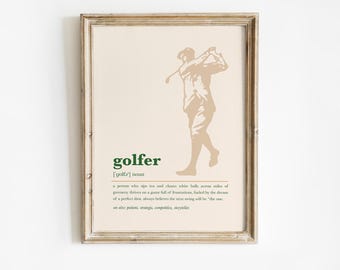 Golfer Definition Poster | Funny Golf Art Print | Golf Wall Decor