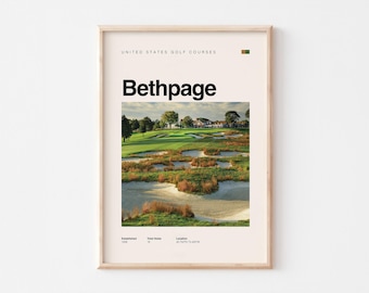 Bethpage Golf Course Poster – Printable Gift for Golf Lovers - Minimal Style - Digital Download
