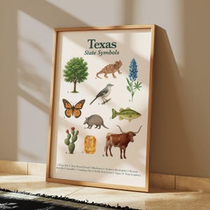 Texas State Symbols Poster | Educational Printable | State Animal, Bird, Flower, Tree & More image 7