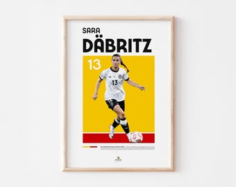 SaraDäbritz Deutschland Fußball Poster Minimalistische Fußball Wandkunst
