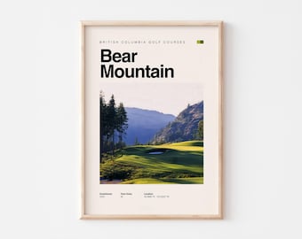 Bear Mountain Golf Course Poster – Printable Gift for Golf Lovers - Minimal Style - Digital Download