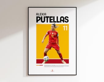 Alexia Putellas Poster — Minimalist Spain Women's Soccer Wall Art