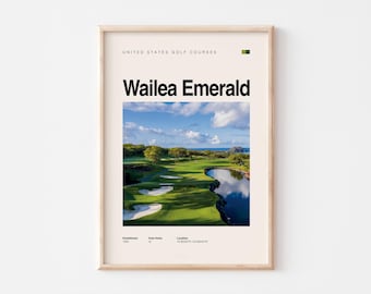 Wailea Emerald Golf Poster — Coastal Wall Art
