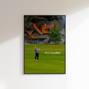 Funny Golf Art Print: Golfing Priorities Humor Poster (Digital Download)