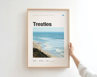 Trestles Surf Poster — California Vintage Coastal Print