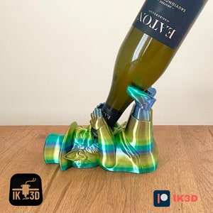 Wine Bottle Holder STL 3D Printing Files, St Patrick's Day 3D Model, Bottle Holder STL, Home Decor, Irish Bar Decor