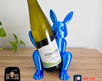 Bunny Wine Bottle Holder STL 3D Printing Files, Rabbit Wine Display, Rabbit Decor Gift Ideas, Wine Stand, Kitchen Decor, Easy to Print