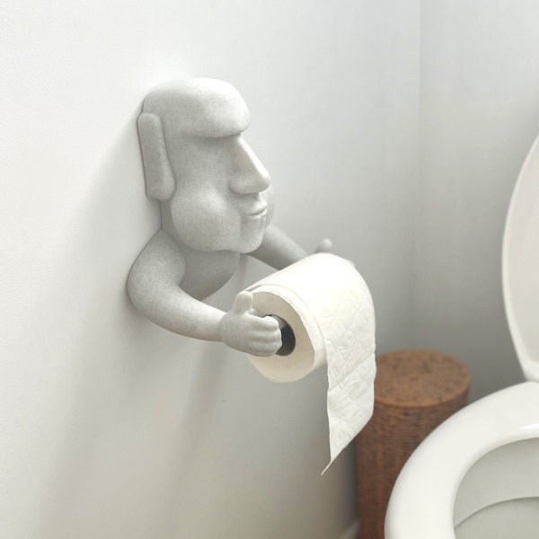3D STL Datei Moai Toilettenpapierhalter, 3D Druck lustige Toilettenpapierhalter Osterinsel, 3D Druck Stl Datei Moai, Wohnkultur digitale Dateien