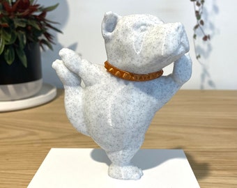 Staffordshire Bull Terrier STL, schattig Staffy yoga beeldje, hond decor, Pitbull cadeau-ideeën, digitaal bestand voor afdrukken in 3D, hond STL 3D-model