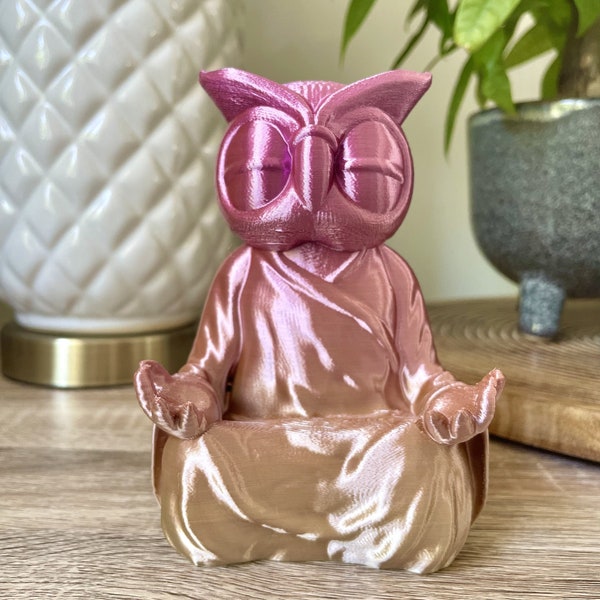 Owl Buddha Statue, Owl Zen, Meditating Owl, Zen Decoration, Zen Animals, Digital File, 3D Printing Files Living Room Decor, Owl Figure