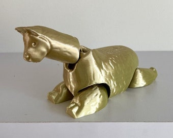 Flexi Print In Place Alpaca / Llama, STL 3D Printing, Cute Llama Figurine Digital File, Flexible 3D Printing File, Articulated Fidget Toy