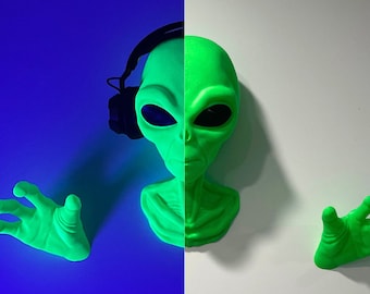 Wall Mounted Alien Headset Holder STL 3D Printing Files, Alien Headphones Holder 3D Print, Digital Files for 3D Printing, Headphones Holder