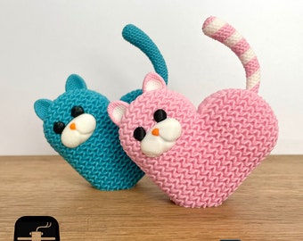 3D Print Files, STL For 3D Printing, Knitted Kitten Digital File, 3D Print File Cute