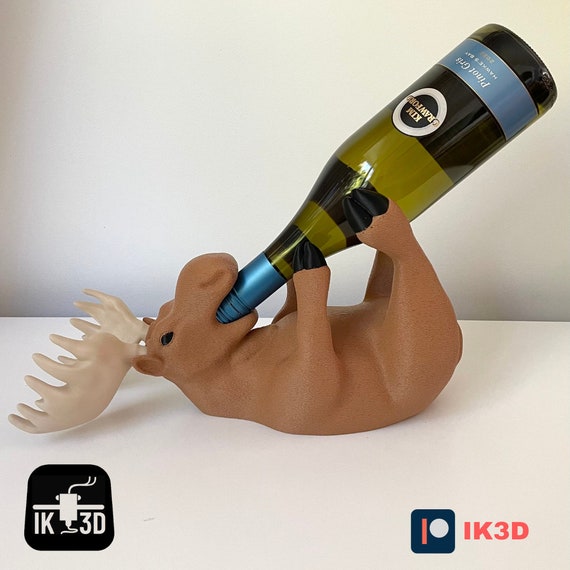 Moose Bottle Holder STL 3D Printing Files, Reindeer Wine Display, Easy to 3D Print, Animal Wine Stand, Kitchen Decor, Hunter Gifts