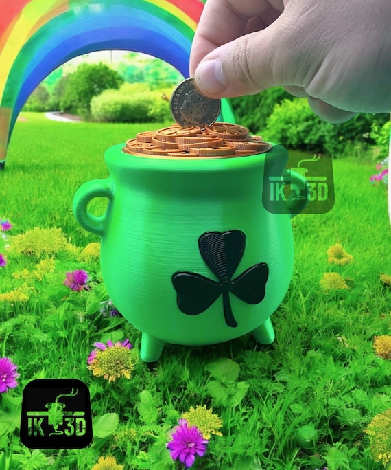 Leprechaun Cauldron Piggy Bank STL File: St Patrick's Day 3D Printer (Digital Files)