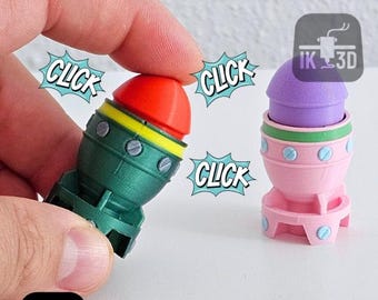 Fidget Toys 3D Printing STL, Sensory Toy, Mini Nuke Clicker Toy, Mechanical Switch, Stress Relief, Atomic Bomb Keychain, DIY Digital File