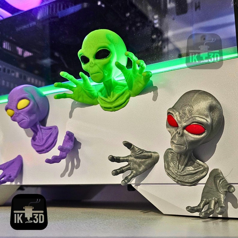 Alien Magnet STL for 3D Printing, Extraterrestrial Figurine, Alien ...