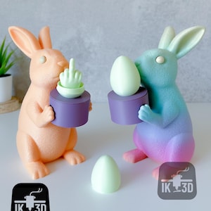 Easter Bunny STL for 3D Printing, Easter Egg, Easter Decoration, Bunny Lamp, LED Candle Holder, Home Decoration, Cute Animal Figurine Spring