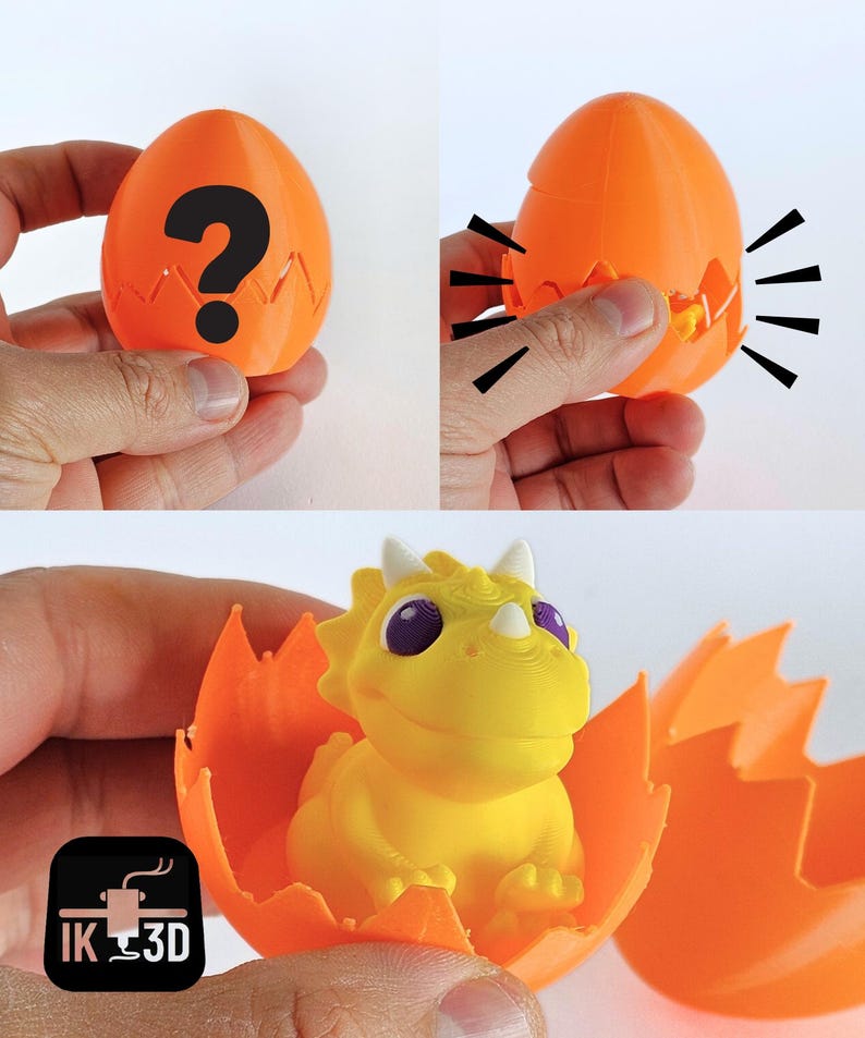 Surprise Dinosaur Egg STL, Breakable Egg Toy, Baby Dino 3D Print ...