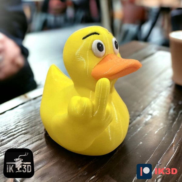 Rubber Duck Middle Finger STL 3D Printing Files, Dashboard Duck, SUV Ducking, Car Ducking, Rude Rubber Duck, Duck You, Flipping the Bird