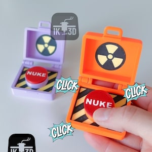 Fichiers d'impression 3D Fidget Toy, jouet cliquable amusant, interrupteur mécanique, anti-stress, porte-clés nucléaire, fichier numérique bricolage, impression facile