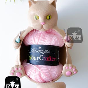 Cat Yarn Bowl 3D Printing Files: Crochet & Knitting Organizer (STL Digital Download