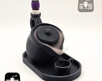 Incense Burner STL, 3D Printing Files Teapot Zen Incense Burner, Backflow Incense Cone Holder, Backflow Bullet Burner