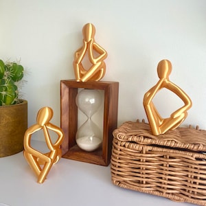 Abtract Thinker Statue Set of 3 Digital File, Thinker Sculpture, Modern Home Decor Nordic, Decoration for Living Room, Shelf Decor, Stl