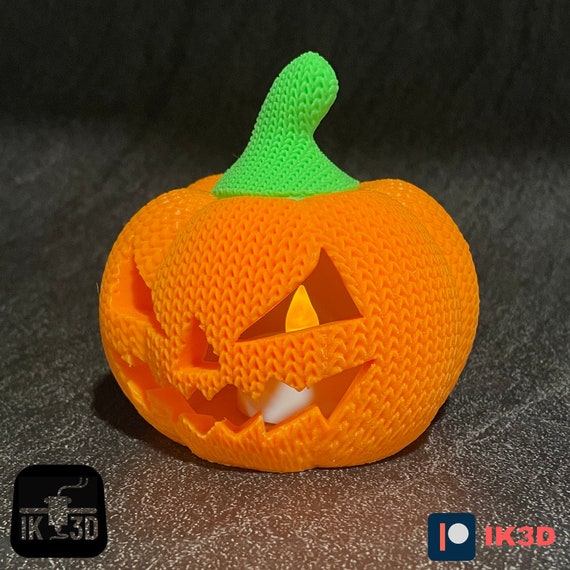 3D Printing STL Files Knitted Pumpkin Halloween Decor Digital ...