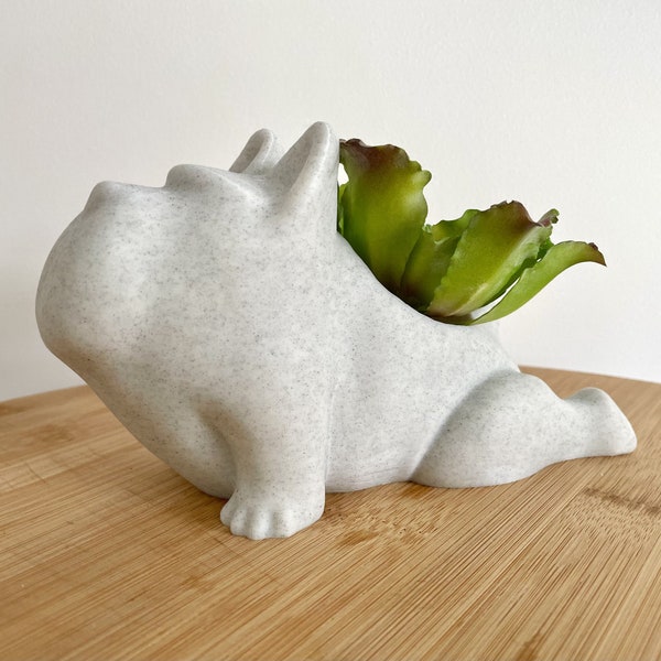 Bulldog Planter Yoga, Minimalist Dog Pot for Plants, 3D Printing Digital File, Dog Lover Gift Idea, Dog Decor, Modern Home Decor, Cute Dog