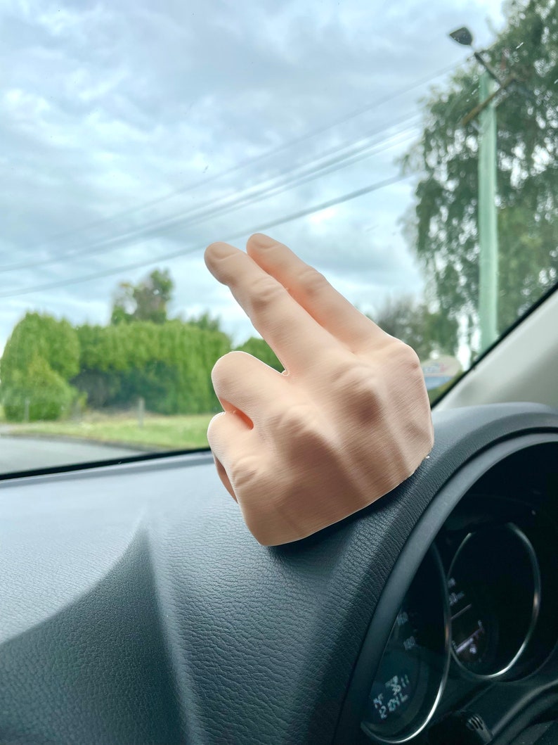 Waving Hand Car Dashboard, 2 Finger Waving Hand, Stl File 3D Printing, Lazy Waver, Car Accessories, Car Dashboard, Waving Hand Stl, 3D Model image 6