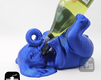 STL Elephant Wine Bottle Holder 3D Printing Files, Cute Elephant Bottle Display, Elephant Home Decor, Elephant Gift Ideas, Animal Lover