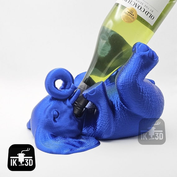 STL Elephant Wine Bottle Holder 3D Printing Files, Cute Elephant Bottle Display, Elephant Home Decor, Elephant Gift Ideas, Animal Lover