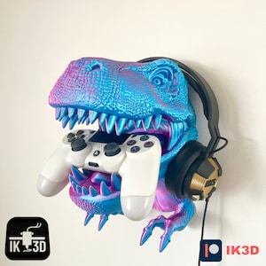 T-rex Head 3D Printing Files, Dinosaur Wall Mounted Headphones and Controller Holder Digital Files, 3D Model Custom Made Tyrannosaurus Rex