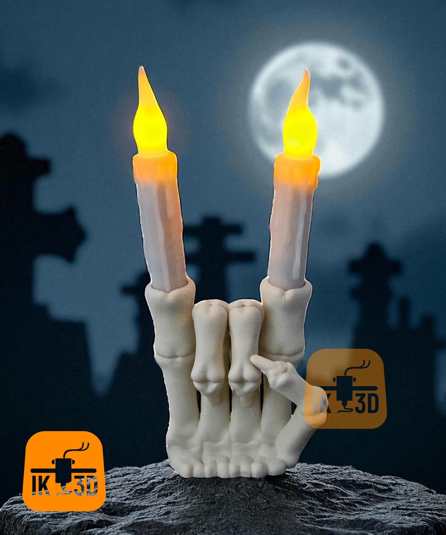 置物 DIESEL LIVING WUNDERKAMMER SKELTON HAND 3D Printing STL Files: Skeleton Hand Candle Holder Horns