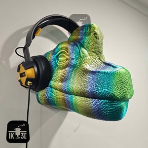 Dinosaur Head Wall Mount STL 3D Printing Files, Brachiosaurus Head Headphones Holder, Decor Gift Idea for Kids, Dino Headset Hanger