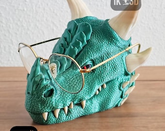 Dragon Glasses Holder STL for 3D Printing, Phone Holder STL, Jewelry Tray Digital File, Dragon 3D Model, Dragon Decor, Fantasy Lover