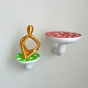 Mushroom Shelf Digital File, Mushroom Decor, Floating Shelf, 3D Printing Files, Hanging Shelves, Mushroom Wall Decor, Wall Art, Plant Shelf