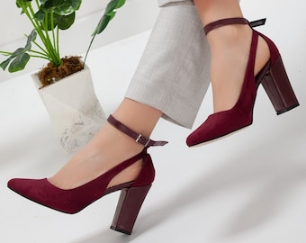 Burgundy Heels - Etsy