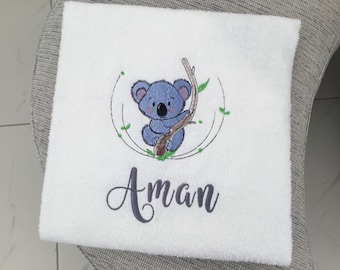 Koala Baby Bath Towel/ Personalised Bath Towel/Embroidered Bath Towel/ Baby Gift Ideas/