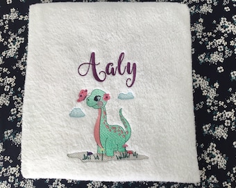 Dinosaur Bath Towels/ Embroidered Bath Towels/ Personalised Bath Towels/ Girl’s Bath Towels