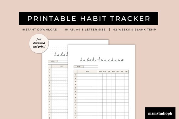 Printable Habit Tracker Bullet Journal Habit Tracker Monthly | Etsy